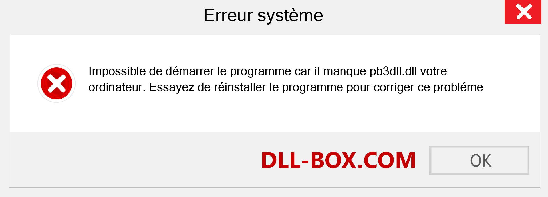 Le fichier pb3dll.dll est manquant ?. Télécharger pour Windows 7, 8, 10 - Correction de l'erreur manquante pb3dll dll sur Windows, photos, images